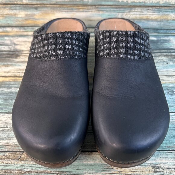 Dansko Bev Clogs Womens 10.5-11 Black Nubuck Leather Slip On Casual Comfort Shoe - Picture 5 of 12